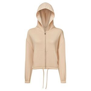 TriDri Womens/Ladies Recycled Cropped Oversized Full Zip Hoodie / Nude